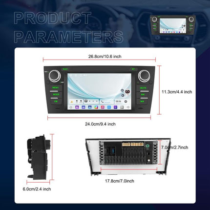 For BMW 3 Series E90 Android 15 7 inch Car CarPlay Car Navigation Reversing Image Integrated Machine, Standard, Standard+AHD+Microphone
