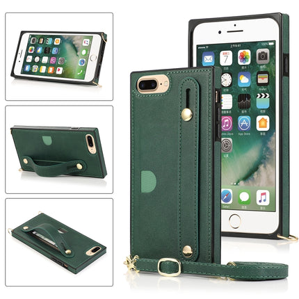 Stoßfeste Schutzhülle aus PU+TPU mit Handschlaufe, Umhängeband, Halterung und Kartenfach, für iPhone 6, für iPhone 7/8/SE 2020, für iPhone 6 Plus, für iPhone 8 Plus/7 Plus, für iPhone XS/X, für iPhone XR