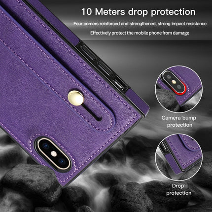 Wrist Strap PU+TPU Shockproof Protective Case with Crossbody Lanyard & Holder & Card Slot, For iPhone XS / X, For iPhone XR, For iPhone XS Max, For iPhone 11