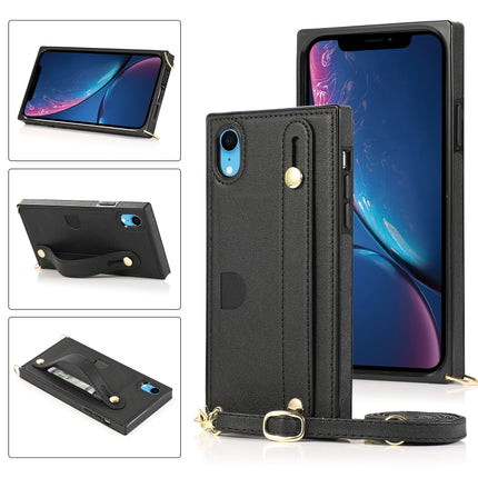 Wrist Strap PU+TPU Shockproof Protective Case with Crossbody Lanyard & Holder & Card Slot, For iPhone XS / X, For iPhone XR, For iPhone XS Max, For iPhone 11