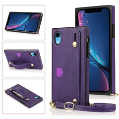 Wrist Strap PU+TPU Shockproof Protective Case with Crossbody Lanyard & Holder & Card Slot, For iPhone 6, For iPhone 7 / 8 / SE 2020, For iPhone 6 Plus, For iPhone 8 Plus / 7 Plus, For iPhone XS / X, For iPhone XR