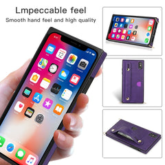 Wrist Strap PU+TPU Shockproof Protective Case with Crossbody Lanyard & Holder & Card Slot, For iPhone XS Max, For iPhone 11, For iPhone 11 Pro, For iPhone 11 Pro Max