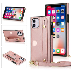 Wrist Strap PU+TPU Shockproof Protective Case with Crossbody Lanyard & Holder & Card Slot, For iPhone XS Max, For iPhone 11, For iPhone 11 Pro, For iPhone 11 Pro Max