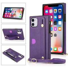 Wrist Strap PU+TPU Shockproof Protective Case with Crossbody Lanyard & Holder & Card Slot, For iPhone XS Max, For iPhone 11, For iPhone 11 Pro, For iPhone 11 Pro Max