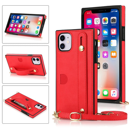 Wrist Strap PU+TPU Shockproof Protective Case with Crossbody Lanyard & Holder & Card Slot, For iPhone XS / X, For iPhone XR, For iPhone XS Max, For iPhone 11