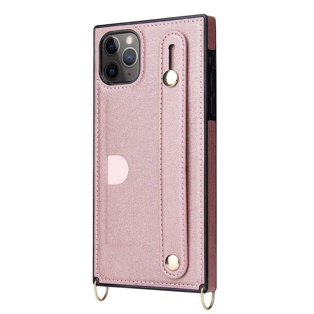 Wrist Strap PU+TPU Shockproof Protective Case with Crossbody Lanyard & Holder & Card Slot, For iPhone 11 Pro, For iPhone 11 Pro Max