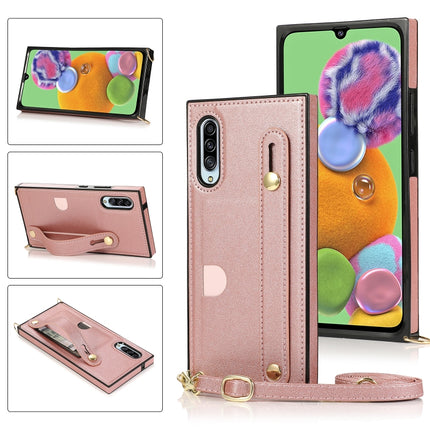 Wrist Strap PU+TPU Shockproof Protective Case with Crossbody Lanyard & Holder & Card Slot, For Samsung Galaxy A90 5G, For Samsung Galaxy Note9, For Samsung Galaxy Note 10, For Samsung Galaxy Note 10 Pro