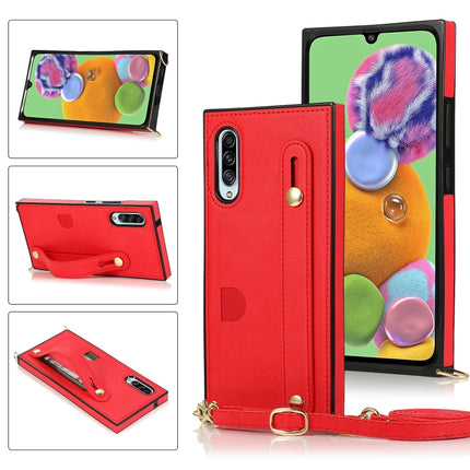 Wrist Strap PU+TPU Shockproof Protective Case with Crossbody Lanyard & Holder & Card Slot, For Samsung Galaxy A90 5G, For Samsung Galaxy Note9, For Samsung Galaxy Note 10, For Samsung Galaxy Note 10 Pro