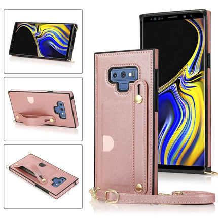 Wrist Strap PU+TPU Shockproof Protective Case with Crossbody Lanyard & Holder & Card Slot, For Samsung Galaxy A90 5G, For Samsung Galaxy Note9, For Samsung Galaxy Note 10, For Samsung Galaxy Note 10 Pro
