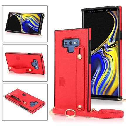 Wrist Strap PU+TPU Shockproof Protective Case with Crossbody Lanyard & Holder & Card Slot, For Samsung Galaxy A90 5G, For Samsung Galaxy Note9, For Samsung Galaxy Note 10, For Samsung Galaxy Note 10 Pro