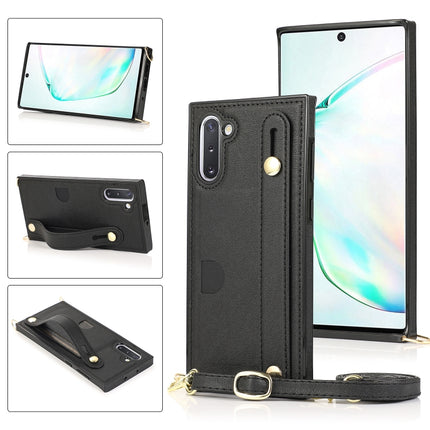Wrist Strap PU+TPU Shockproof Protective Case with Crossbody Lanyard & Holder & Card Slot, For Samsung Galaxy A90 5G, For Samsung Galaxy Note9, For Samsung Galaxy Note 10, For Samsung Galaxy Note 10 Pro