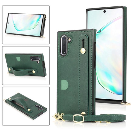 Wrist Strap PU+TPU Shockproof Protective Case with Crossbody Lanyard & Holder & Card Slot, For Samsung Galaxy A90 5G, For Samsung Galaxy Note9, For Samsung Galaxy Note 10, For Samsung Galaxy Note 10 Pro