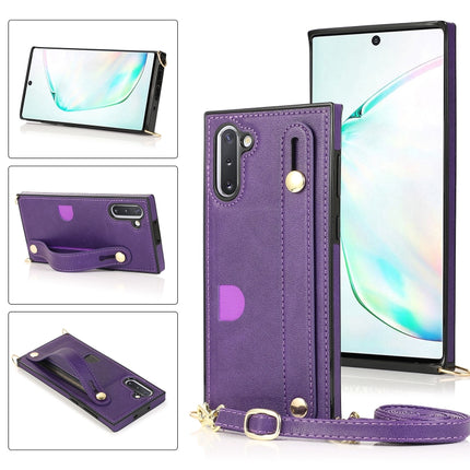 Wrist Strap PU+TPU Shockproof Protective Case with Crossbody Lanyard & Holder & Card Slot, For Samsung Galaxy A90 5G, For Samsung Galaxy Note9, For Samsung Galaxy Note 10, For Samsung Galaxy Note 10 Pro