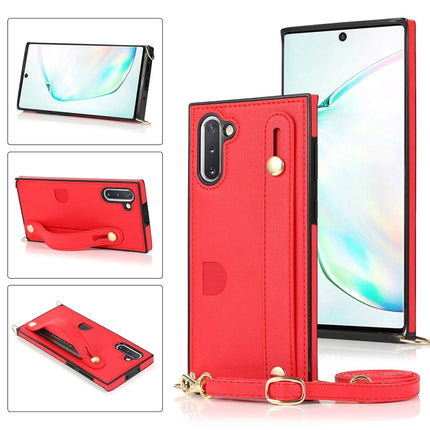 Wrist Strap PU+TPU Shockproof Protective Case with Crossbody Lanyard & Holder & Card Slot, For Samsung Galaxy A90 5G, For Samsung Galaxy Note9, For Samsung Galaxy Note 10, For Samsung Galaxy Note 10 Pro