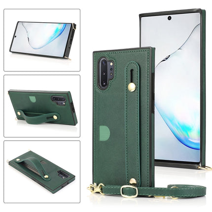 Wrist Strap PU+TPU Shockproof Protective Case with Crossbody Lanyard & Holder & Card Slot, For Samsung Galaxy A90 5G, For Samsung Galaxy Note9, For Samsung Galaxy Note 10, For Samsung Galaxy Note 10 Pro
