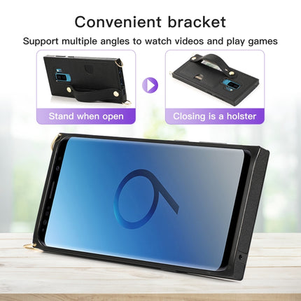 Wrist Strap PU+TPU Shockproof Protective Case with Crossbody Lanyard & Holder & Card Slot, For Samsung Galaxy S9, For Samsung Galaxy S9 Plus, For Samsung Galaxy S10, For Samsung Galaxy S10e