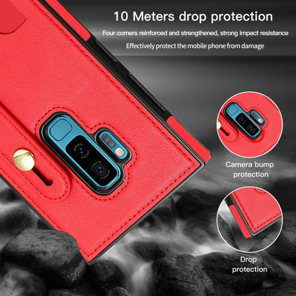 Wrist Strap PU+TPU Shockproof Protective Case with Crossbody Lanyard & Holder & Card Slot, For Samsung Galaxy S9, For Samsung Galaxy S9 Plus, For Samsung Galaxy S10, For Samsung Galaxy S10e