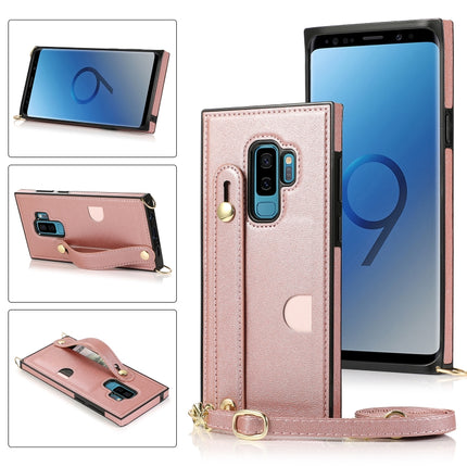 Wrist Strap PU+TPU Shockproof Protective Case with Crossbody Lanyard & Holder & Card Slot, For Samsung Galaxy S9, For Samsung Galaxy S9 Plus, For Samsung Galaxy S10, For Samsung Galaxy S10e