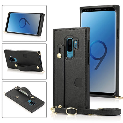 Wrist Strap PU+TPU Shockproof Protective Case with Crossbody Lanyard & Holder & Card Slot, For Samsung Galaxy S9, For Samsung Galaxy S9 Plus, For Samsung Galaxy S10, For Samsung Galaxy S10e
