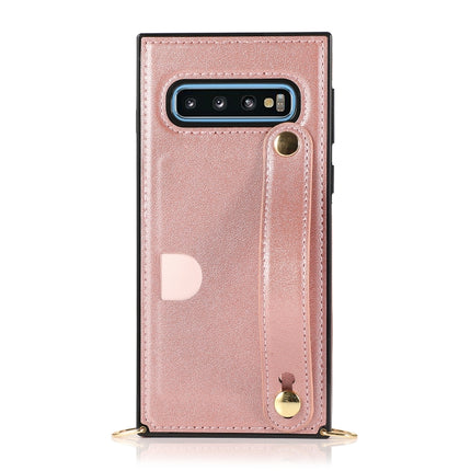 Wrist Strap PU+TPU Shockproof Protective Case with Crossbody Lanyard & Holder & Card Slot, For Samsung Galaxy S10 Plus, For Samsung Galaxy S20, For Samsung Galaxy S20 Plus, For Samsung Galaxy S20 Ultra