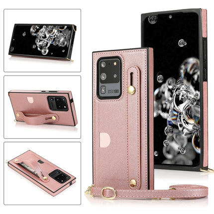Wrist Strap PU+TPU Shockproof Protective Case with Crossbody Lanyard & Holder & Card Slot, For Samsung Galaxy S10 Plus, For Samsung Galaxy S20, For Samsung Galaxy S20 Plus, For Samsung Galaxy S20 Ultra