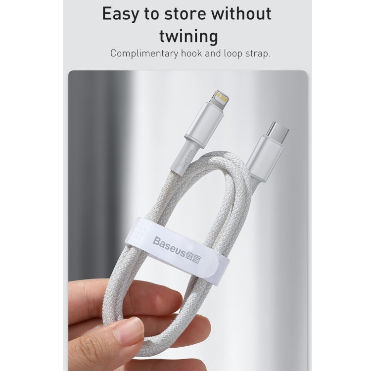 Cable de datos de carga rápida trenzado de alta densidad Baseus 20 W tipo C/USB-C a 8 pines PD, longitud: 2 m, longitud: 2 m