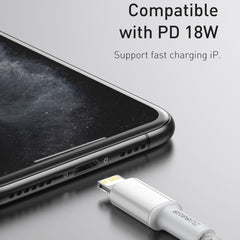 Cable de datos de carga rápida trenzado de alta densidad Baseus 20 W tipo C/USB-C a 8 pines PD, longitud: 2 m, longitud: 2 m