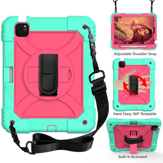 Shockproof PC + Silicone Combination Case with Holder & Hand Strap & Shoulder Strap, For iPad Air 11 2024 / Air 2022 / 2020 10.9 / Air 2022, For Samsung Galaxy Tab A 10.1 (2019) T510/T515