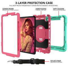 Stoßfeste PC + Silikon-Kombinationshülle mit Halterung &amp; Handschlaufe &amp; Schultergurt, für iPad Air 11 2024 / Air 2022 / 2020 10.9 / Air 2022, für Samsung Galaxy Tab A 10.1 (2019) T510/T515