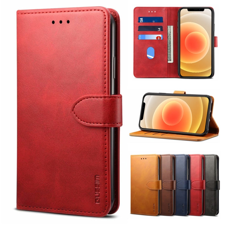 GUSSIM - Funda de piel con tapa horizontal de estilo empresarial con soporte, ranuras para tarjetas y billetera, para iPhone 12 mini, para iPhone 12/12 Pro, para iPhone 12 Pro Max, para Samsung Galaxy A21s