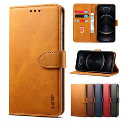 GUSSIM - Funda de piel con tapa horizontal de estilo empresarial con soporte, ranuras para tarjetas y billetera, para iPhone 12 mini, para iPhone 12/12 Pro, para iPhone 12 Pro Max, para Samsung Galaxy A21s