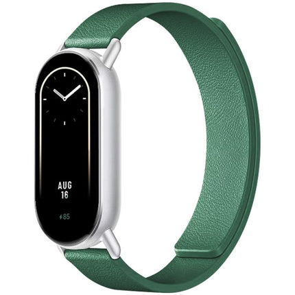 xDfind Flat Head Litchi Texture Magnetic Silicone Watch Band, 14mm, 18mm