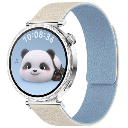 xDfind Flat Head Litchi Texture Magnetic Silicone Watch Band, 14mm, 18mm