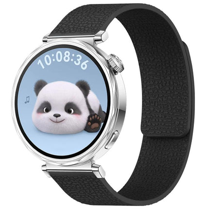 xDfind Flat Head Litchi Texture Magnetic Silicone Watch Band, 14mm, 18mm