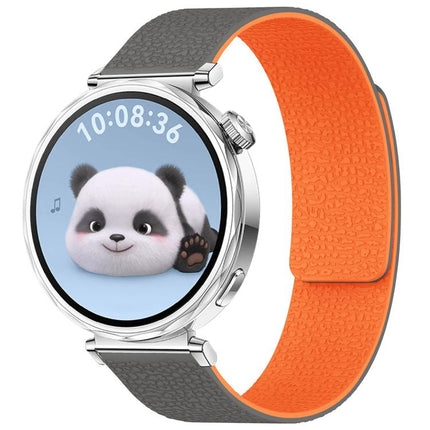 xDfind Flat Head Litchi Texture Magnetic Silicone Watch Band, 14mm, 18mm