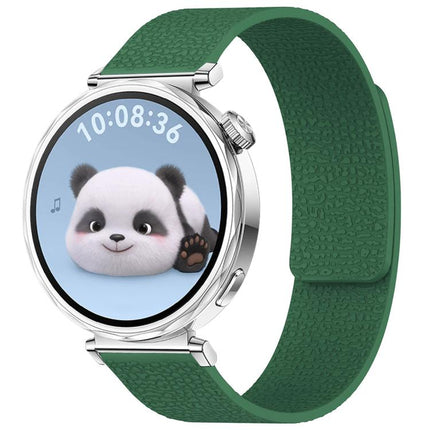 xDfind Flat Head Litchi Texture Magnetic Silicone Watch Band, 14mm, 18mm