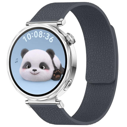 xDfind Flat Head Litchi Texture Magnetic Silicone Watch Band, 14mm, 18mm