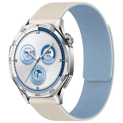 xDfind Flat Head Litchi Texture Magnetic Silicone Watch Band, 20mm, 22mm