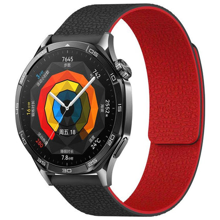 xDfind Flat Head Litchi Texture Magnetic Silicone Watch Band, 18mm, 20mm