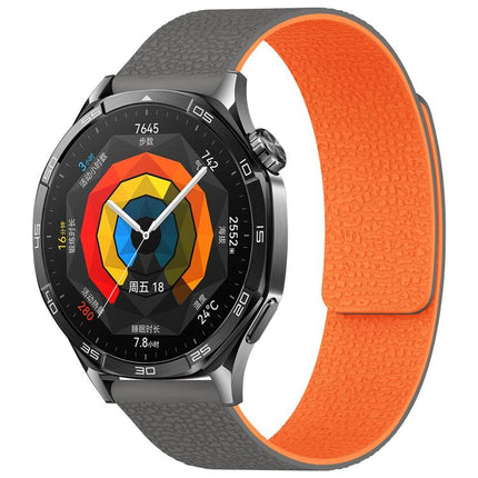 xDfind Flat Head Litchi Texture Magnetic Silicone Watch Band, 18mm, 20mm