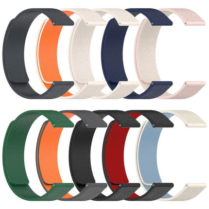 xDfind Flat Head Litchi Texture Magnetic Silicone Watch Band, 22mm, 14mm