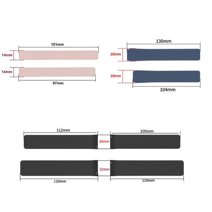 xDfind Flat Head Litchi Texture Magnetic Silicone Watch Band, 20mm, 22mm