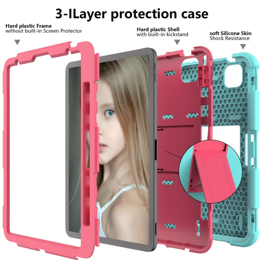 Shockproof Two-Color Silicone Protective Case with Holder, For iPad Air 2022 / 2020 10.9, For Samsung Galaxy Tab A7 (2020) T500/T505