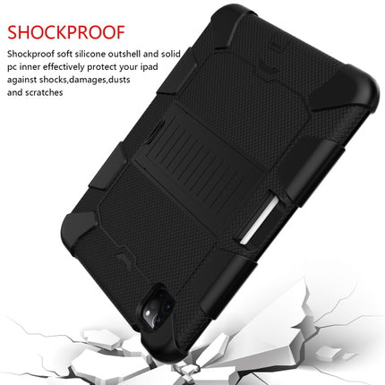 Shockproof Two-Color Silicone Protective Case with Holder, For iPad Air 2022 / 2020 10.9, For Samsung Galaxy Tab A7 (2020) T500/T505