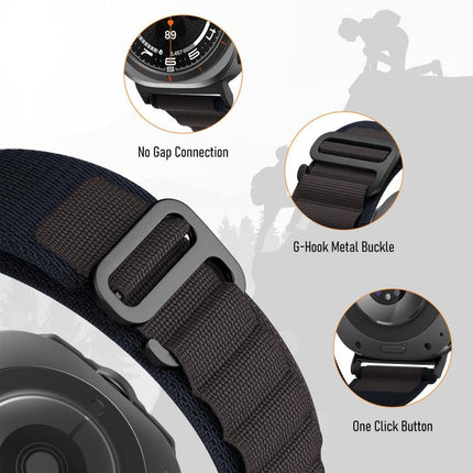 xDfind Black Buckle Loop Nylon Watch Band, For Samsung Galaxy Watch Ultra 47mm / Ultra 2025, For Samsung Galaxy Watch8 / 8 Classic
