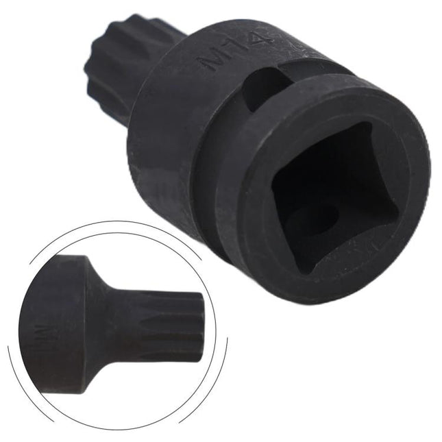 Brake Pad Screw Disassembly Tool Screw Removal Sleeve 14mm Triple Square XZN Socket for Volkswagen / Audi