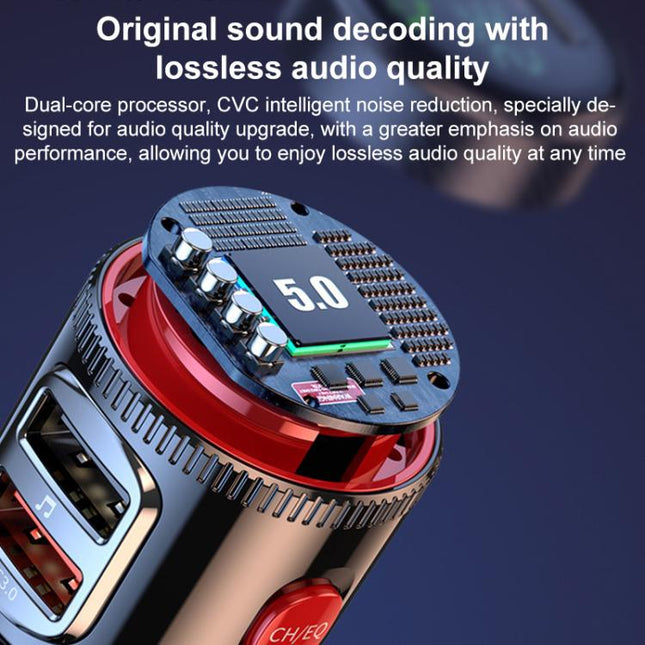 T23 Car FM Transmitter Bluetooth Player Fast Charging, T23