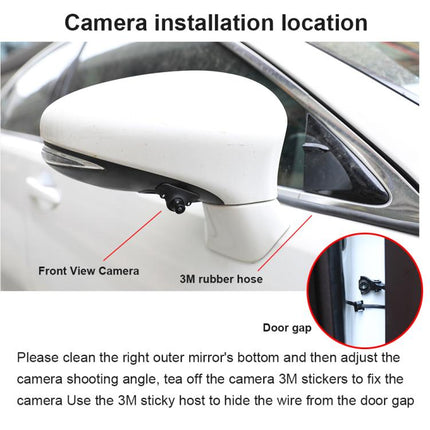 1080P 5 inch HD Display Screen Side Front Blind Spot Camera Image Assistance System Kit, Side Front Blind Spot Camera