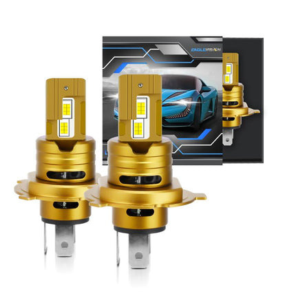 1 Pair 35W 3500LM 6500K Car LED Headlight Bulb, H4