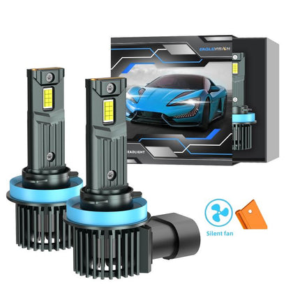 1 Pair 32W 3200LM 6500K Car LED Headlight Bulb with Fan, 9005, 9006, H1, H4, H7, H11